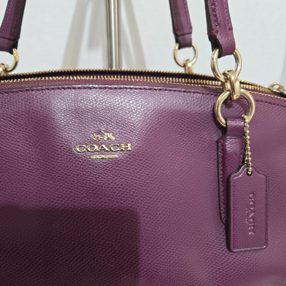 Coach Lillie Carryall Women Large Purple Leather Tote - Picture 6 of 14